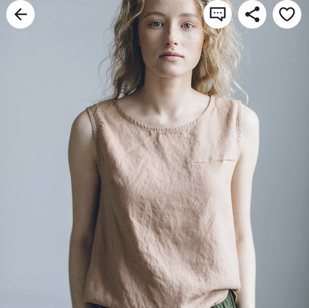 Linenfox Tank Top XS in bright pink watermelon
